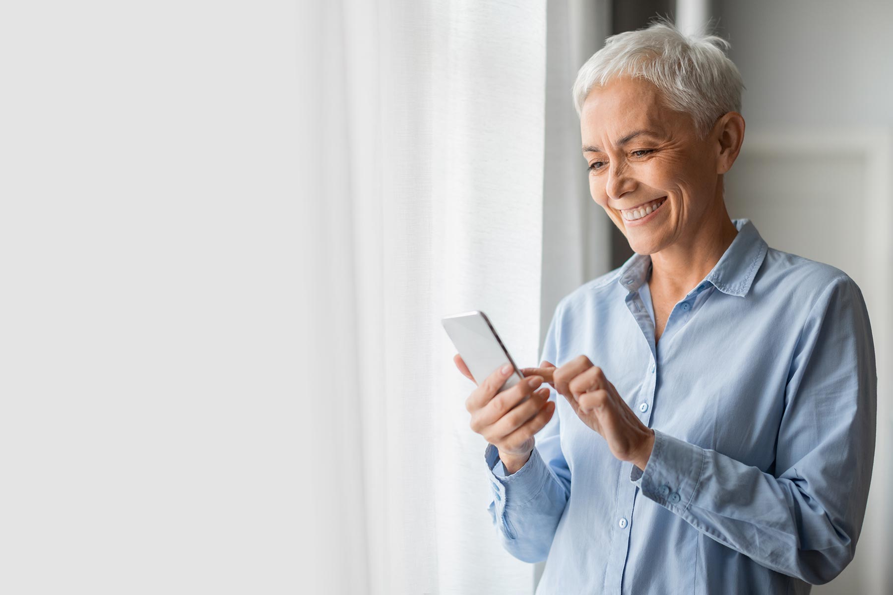 Woman looking at her phone