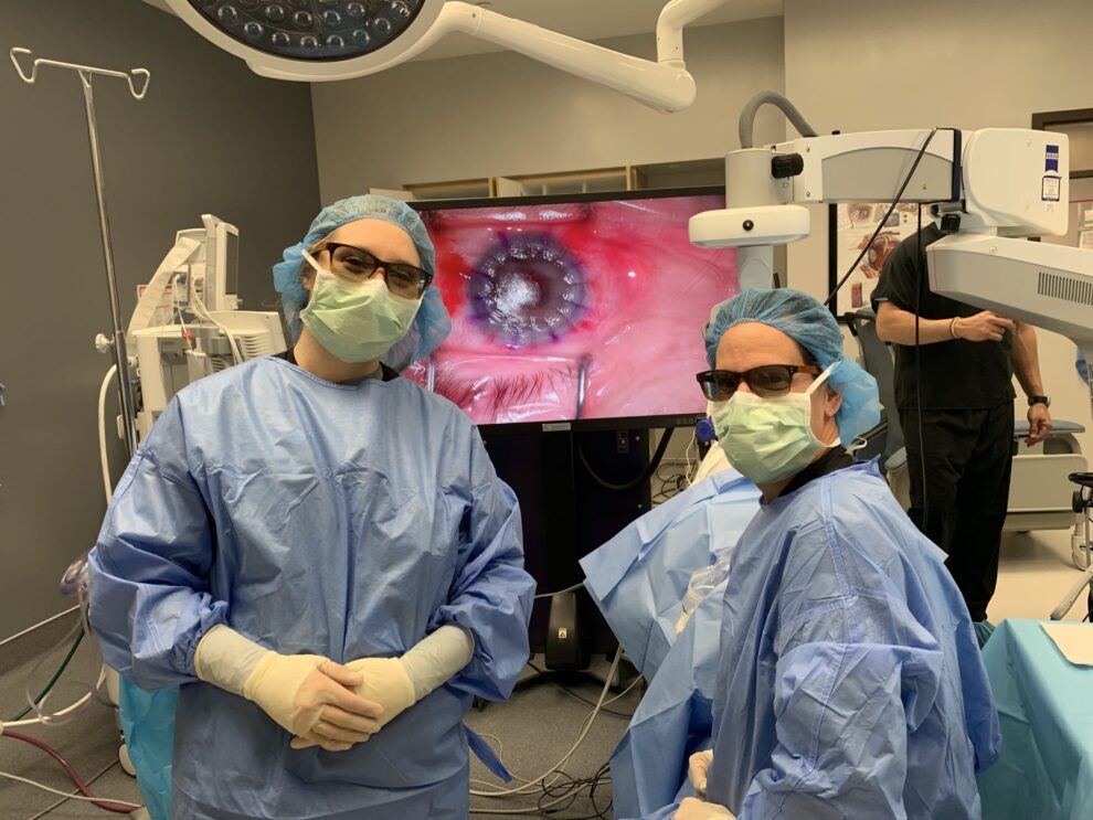 Dr. Robert Schultze preforming eye surgery