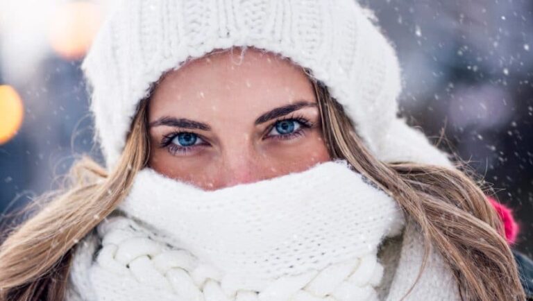 Woman bundled up for winter